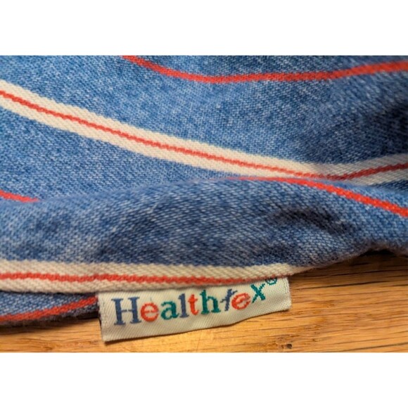 Vintage Healthtex Size 3T Striped Denim Overalls Romper 100% Cotton Made in USA - Picture 9 of 10